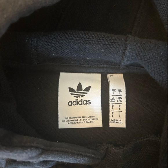 Adidas Black Hoodie with White Logo - Picture 2 of 3